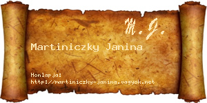 Martiniczky Janina névjegykártya
